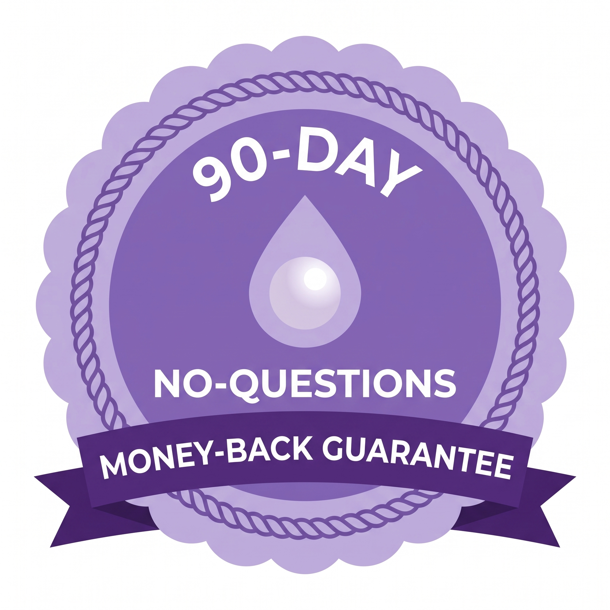 Nacréone 90-day no-questions money-back guarantee badge
