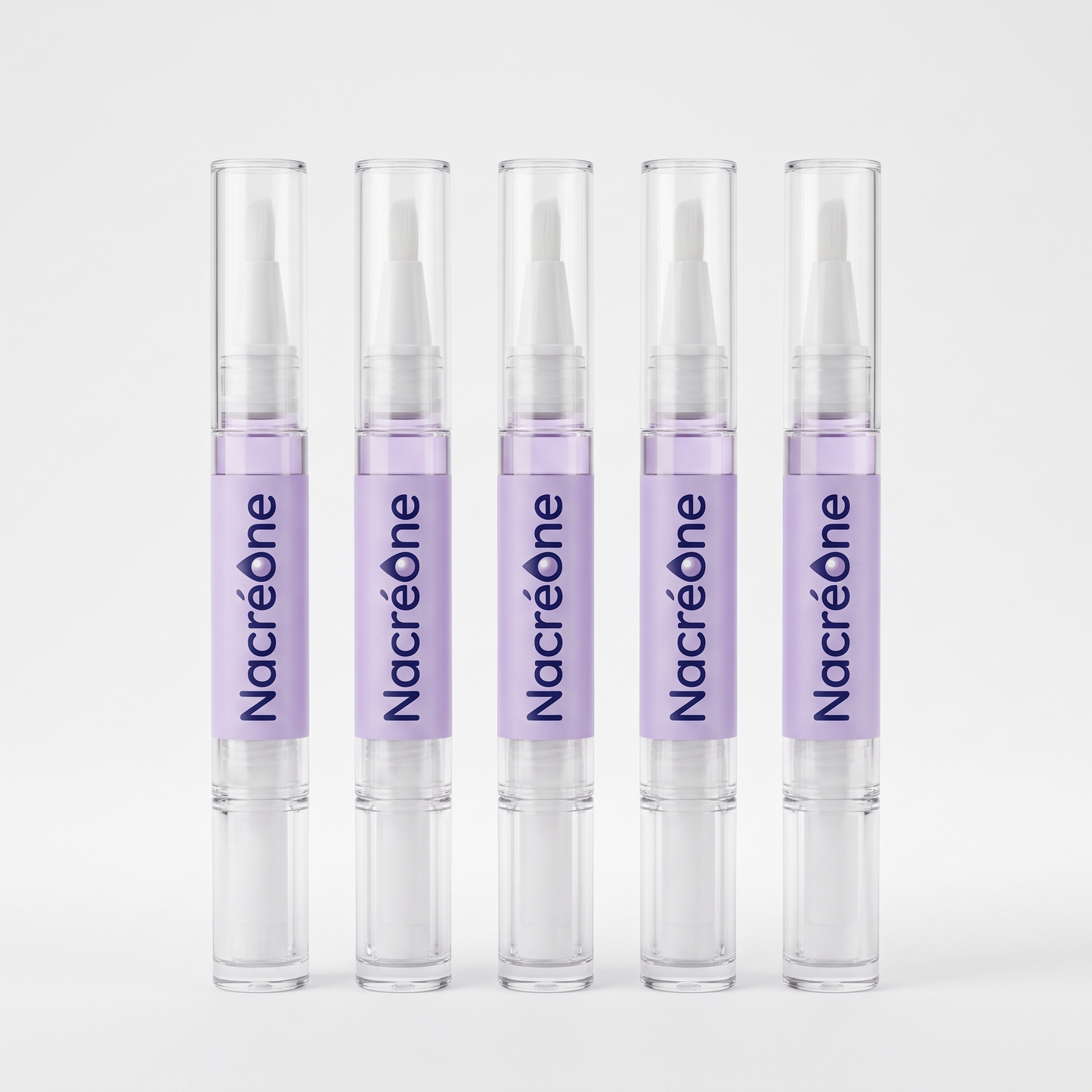 Five Nacréone clear-nail pens — 5-bottle bundle