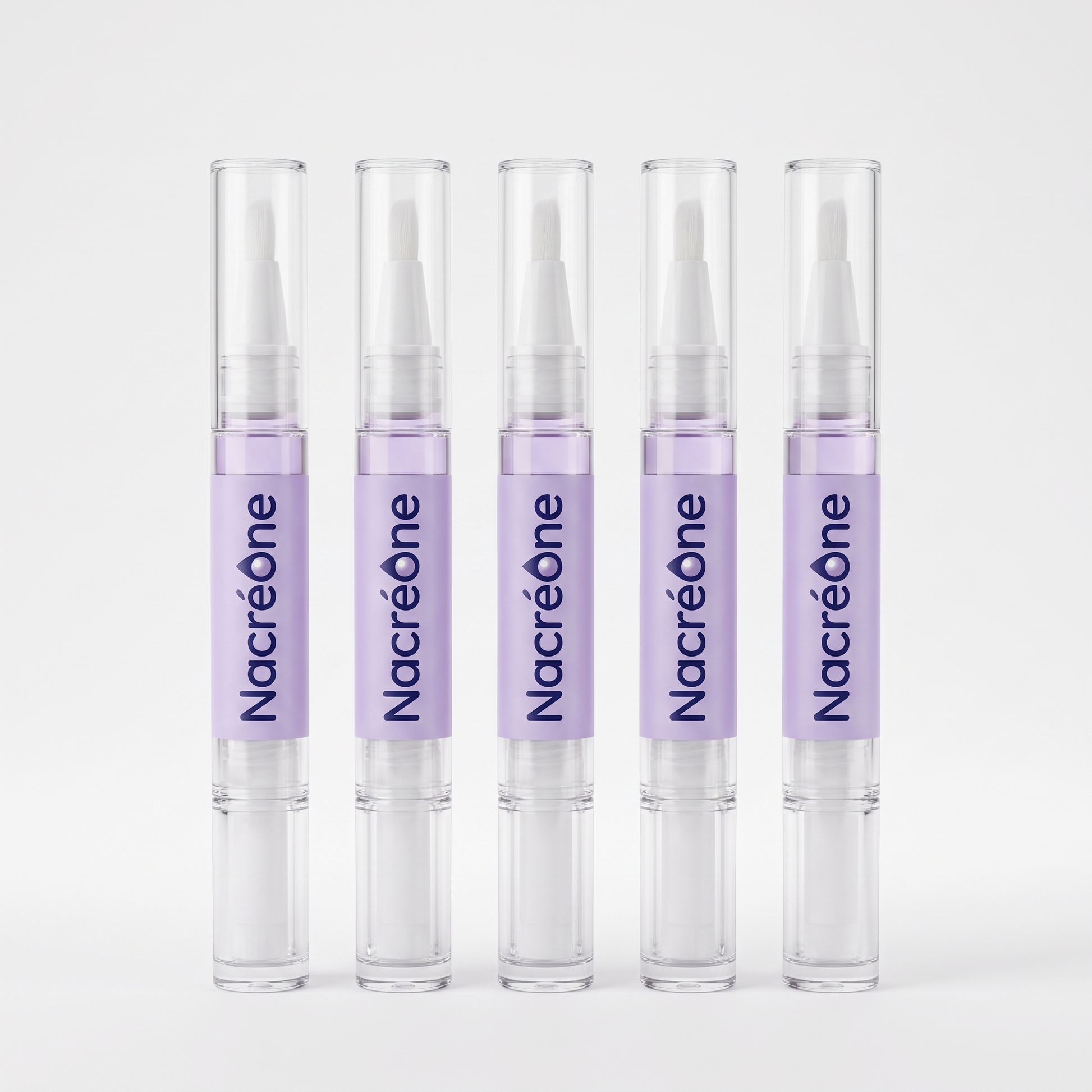 Five Nacréone clear-nail pens — 5-bottle bundle