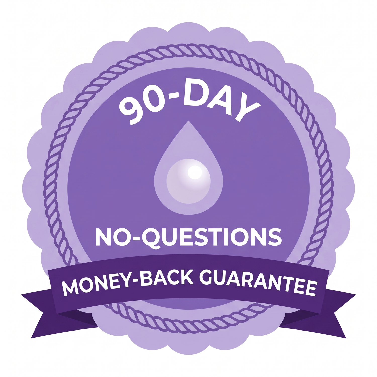 Nacréone 90-Day No-Questions Money-Back Guarantee badge