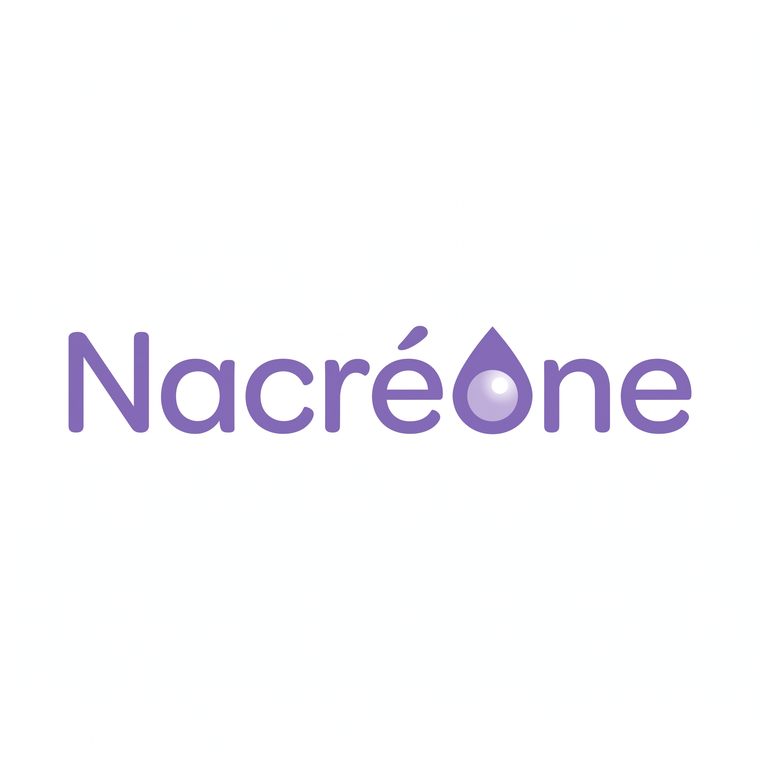 Nacréone brand logo wordmark in teal